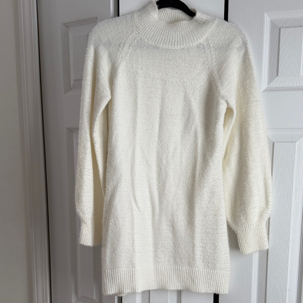 Francesca's Collections Ivory Turtleneck Sweater Dress